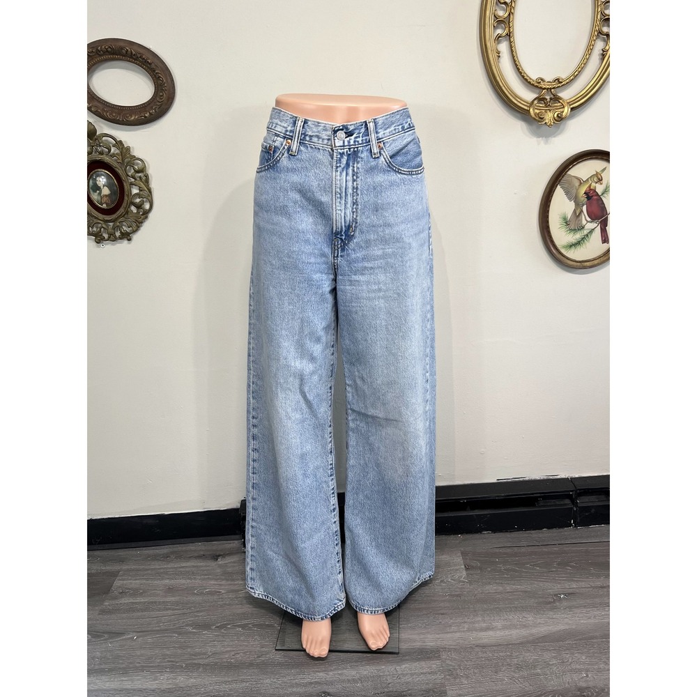 Levi's Ribcage Wide Leg Acid Wash Denim Jeans Size 29